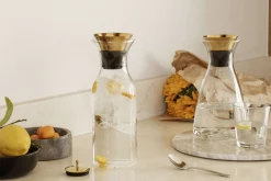 Droppfri karaff m. mässing hällkant - 1 liter