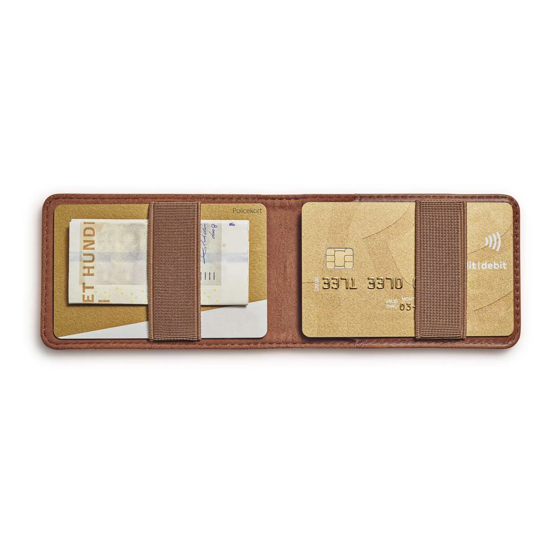 Korthållare - Läder - Cognac