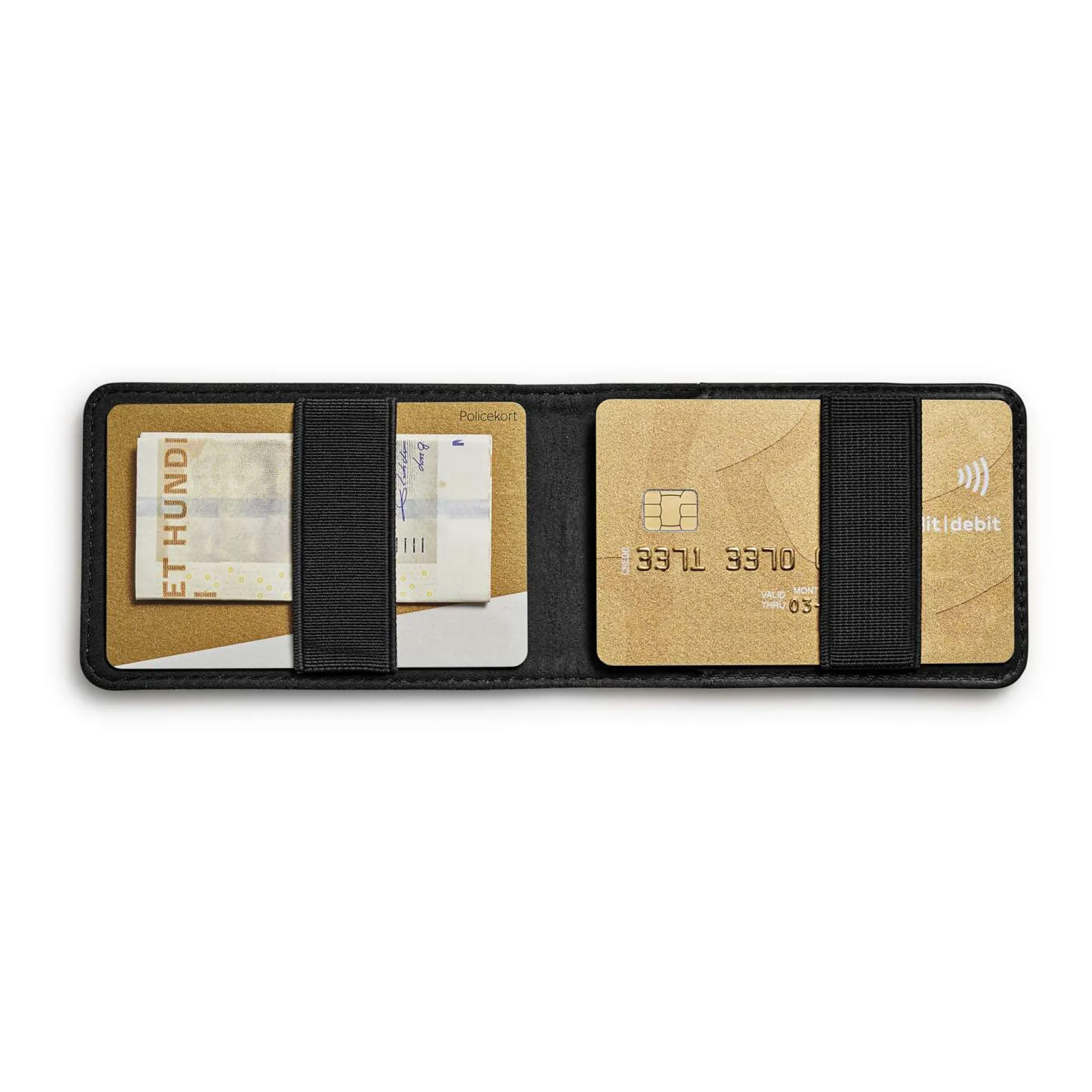 Korthållare - Läder - Svart