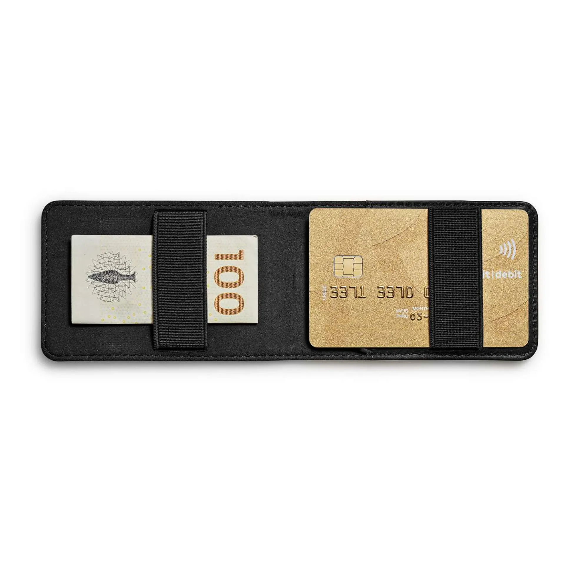 Korthållare - Läder - Svart