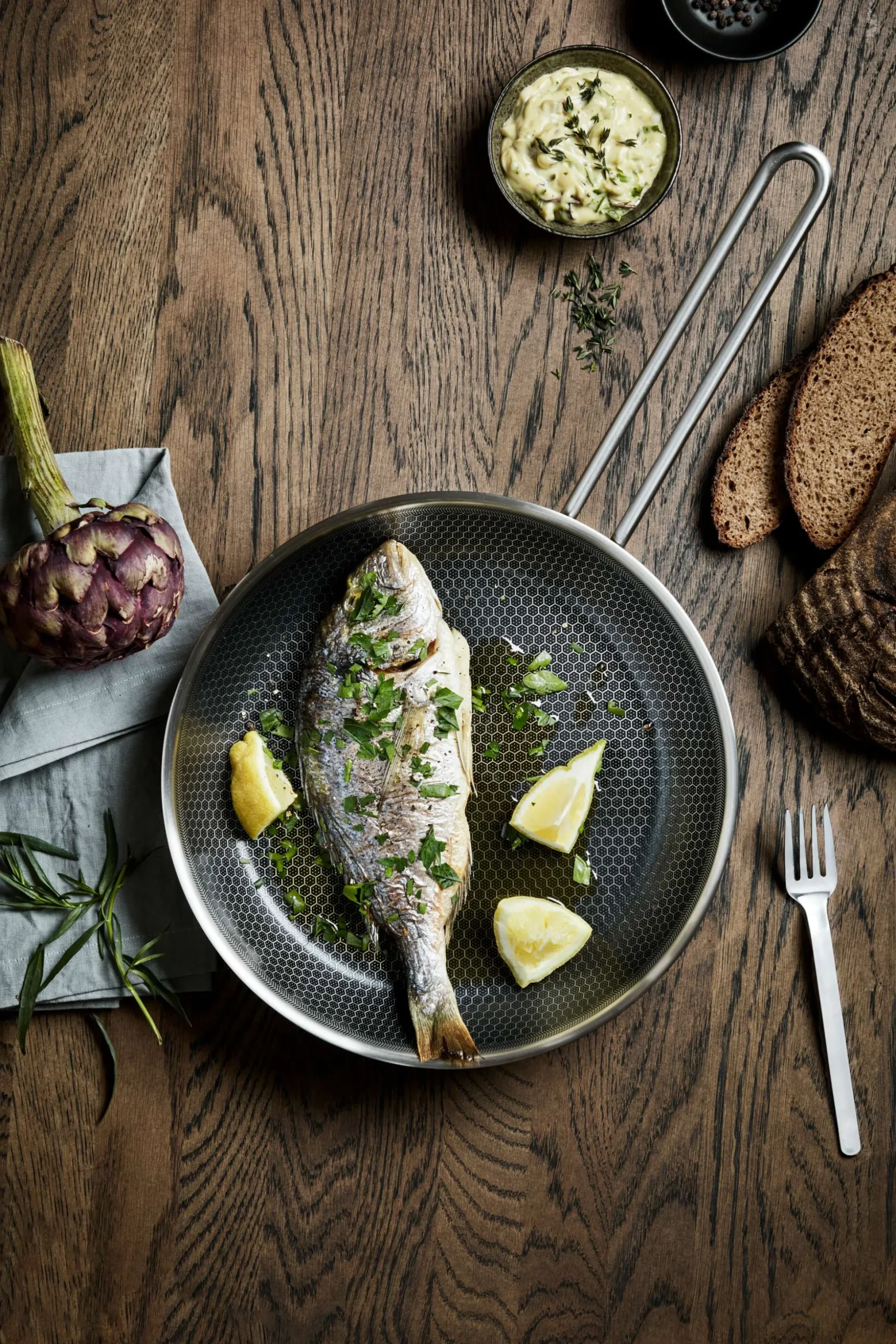 Multi Mosaic stekpanna - 24 cm - keramisk Slip-Let®-beläggning