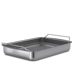 Professionell långpanna med galler - 35x25 cm - keramisk Slip-Let®-beläggning