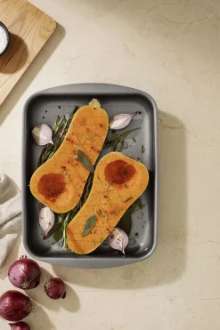 Professionell långpanna med galler - 35x25 cm - keramisk Slip-Let®-beläggning