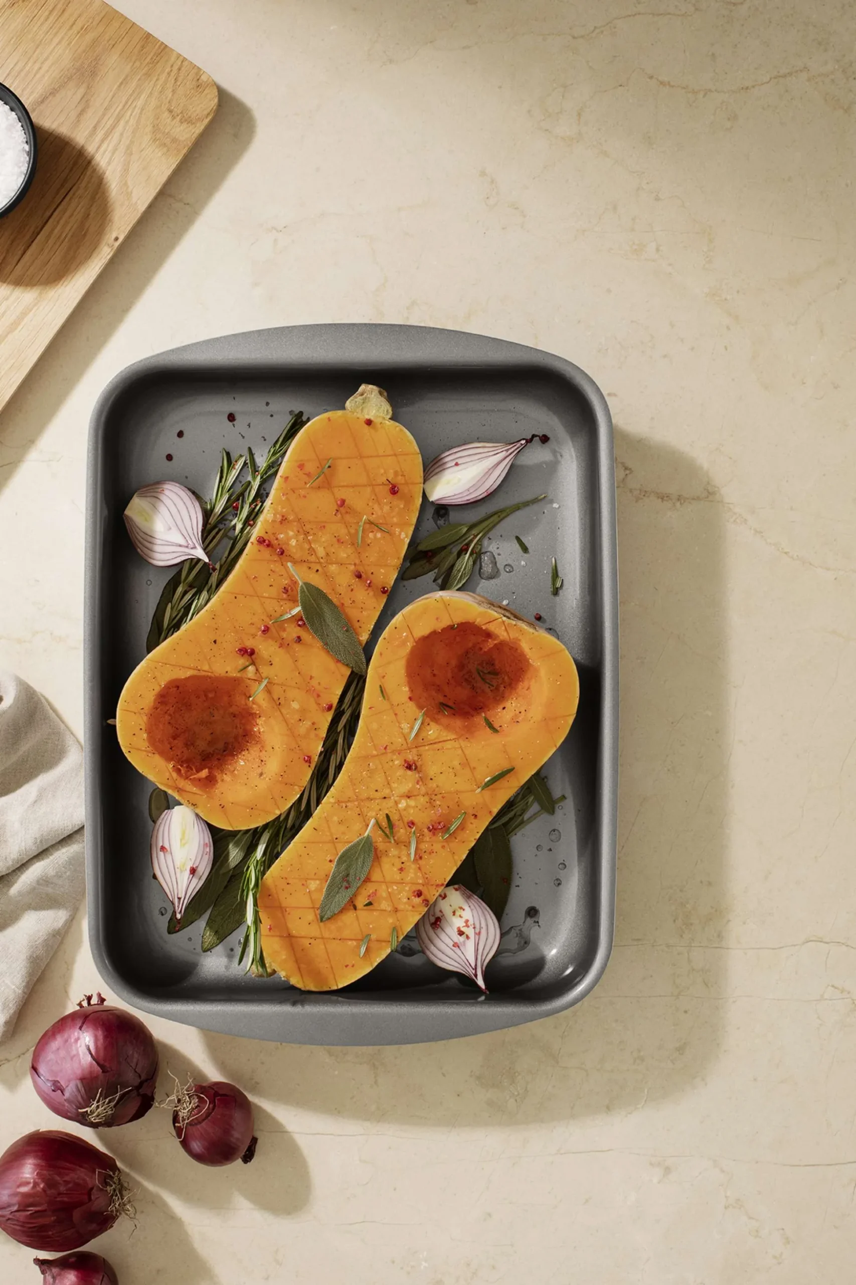 Professionell långpanna med galler - 35x25 cm - keramisk Slip-Let®-beläggning