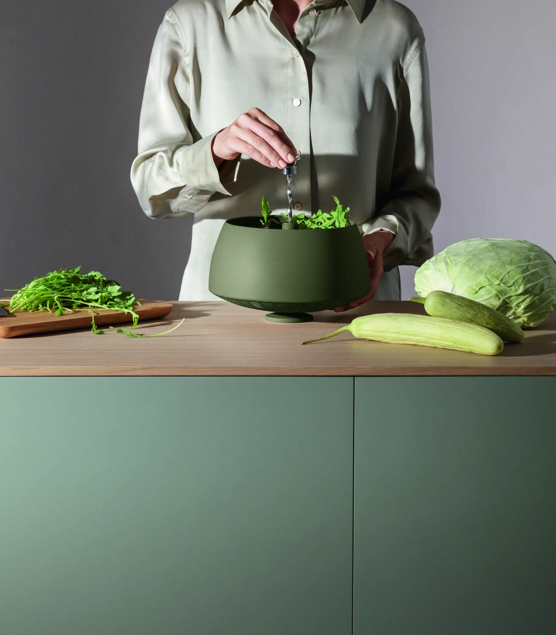 Salladsslunga/durkslag - Green tool