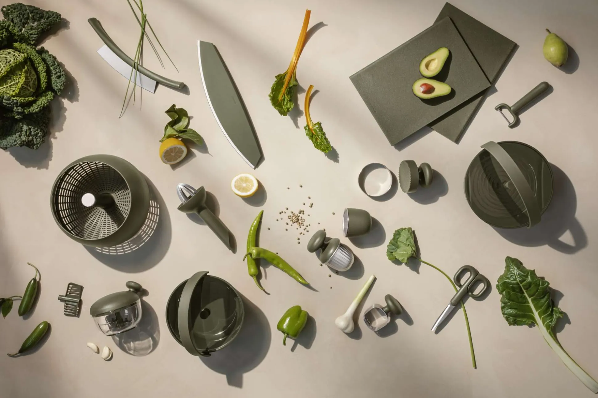 Salladsslunga/durkslag - Green tool