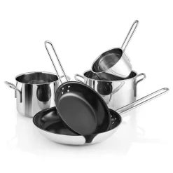 Stainless Steel Gryteset 5 st. Ø20 cm Ø28 cm 1,1 l 2,2 l 3,6 l