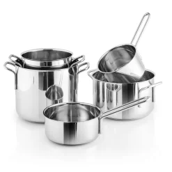 Stainless Steel Gryteset 5 st. 1,1 l 1,3 l 2,2 l 3,6 l 4,8 l