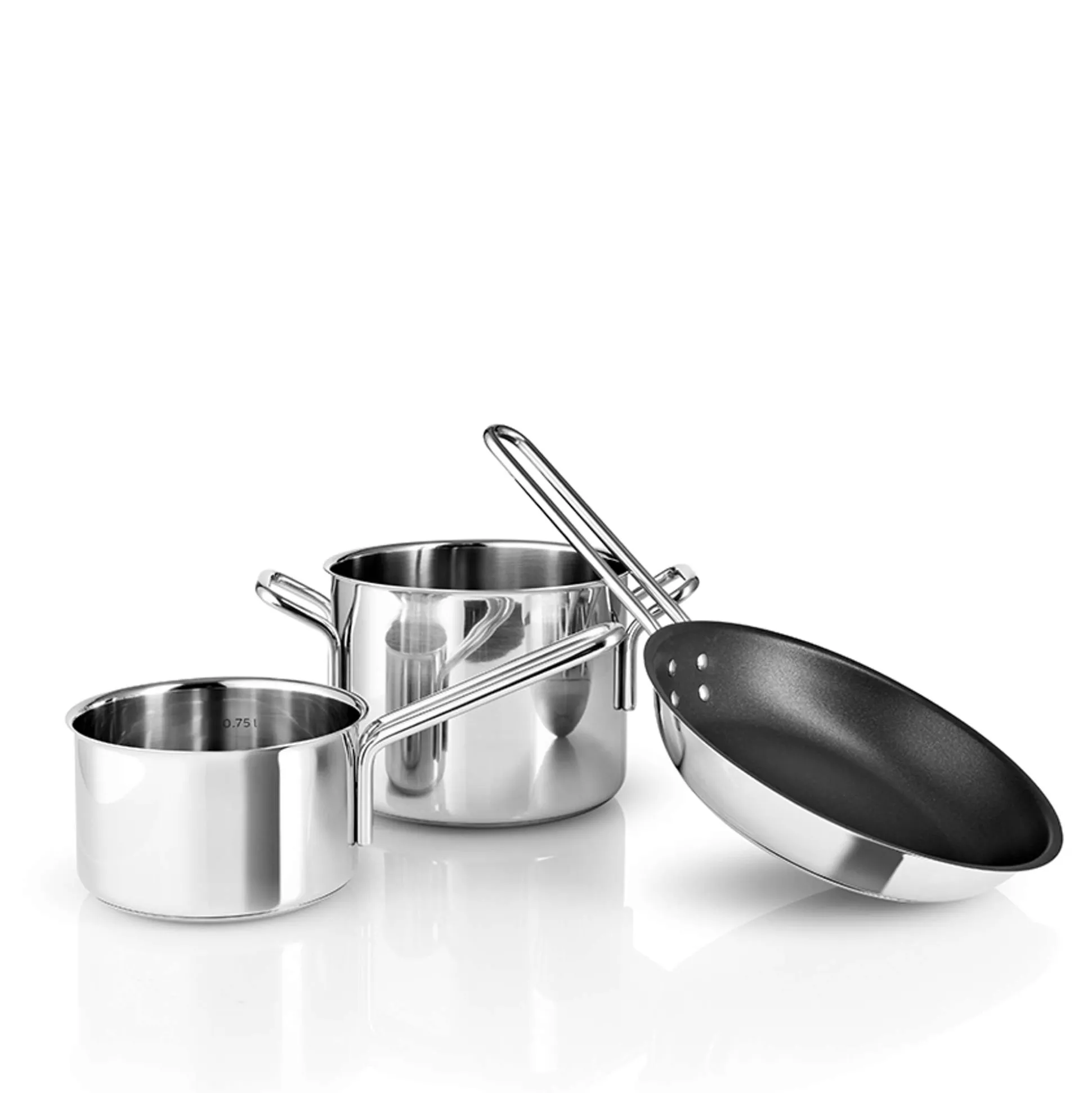 Stainless steel gryte/stekpannaset - 3 deler