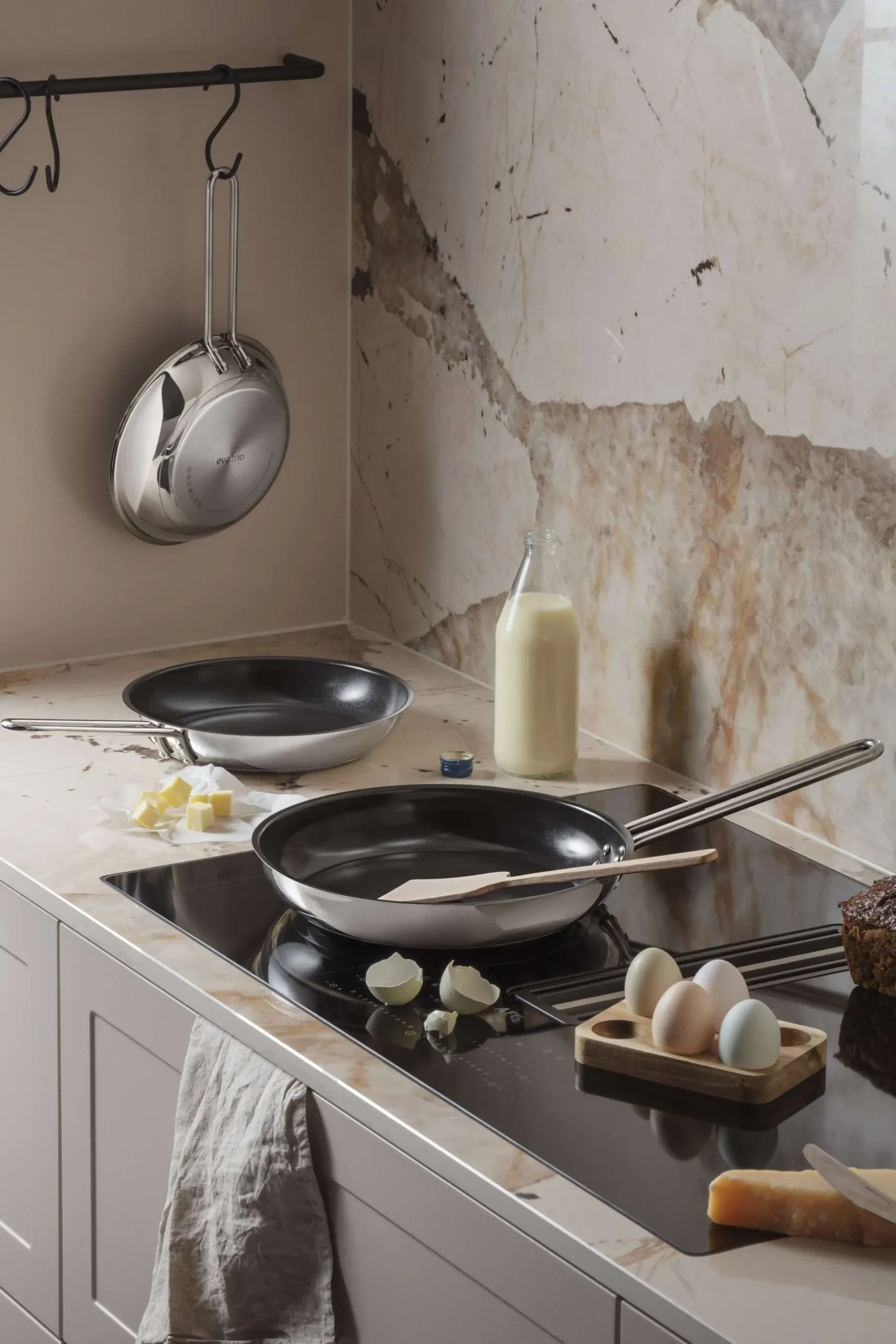 Stainless steel stekpanna - 28 cm - keramisk Slip-Let®-beläggning