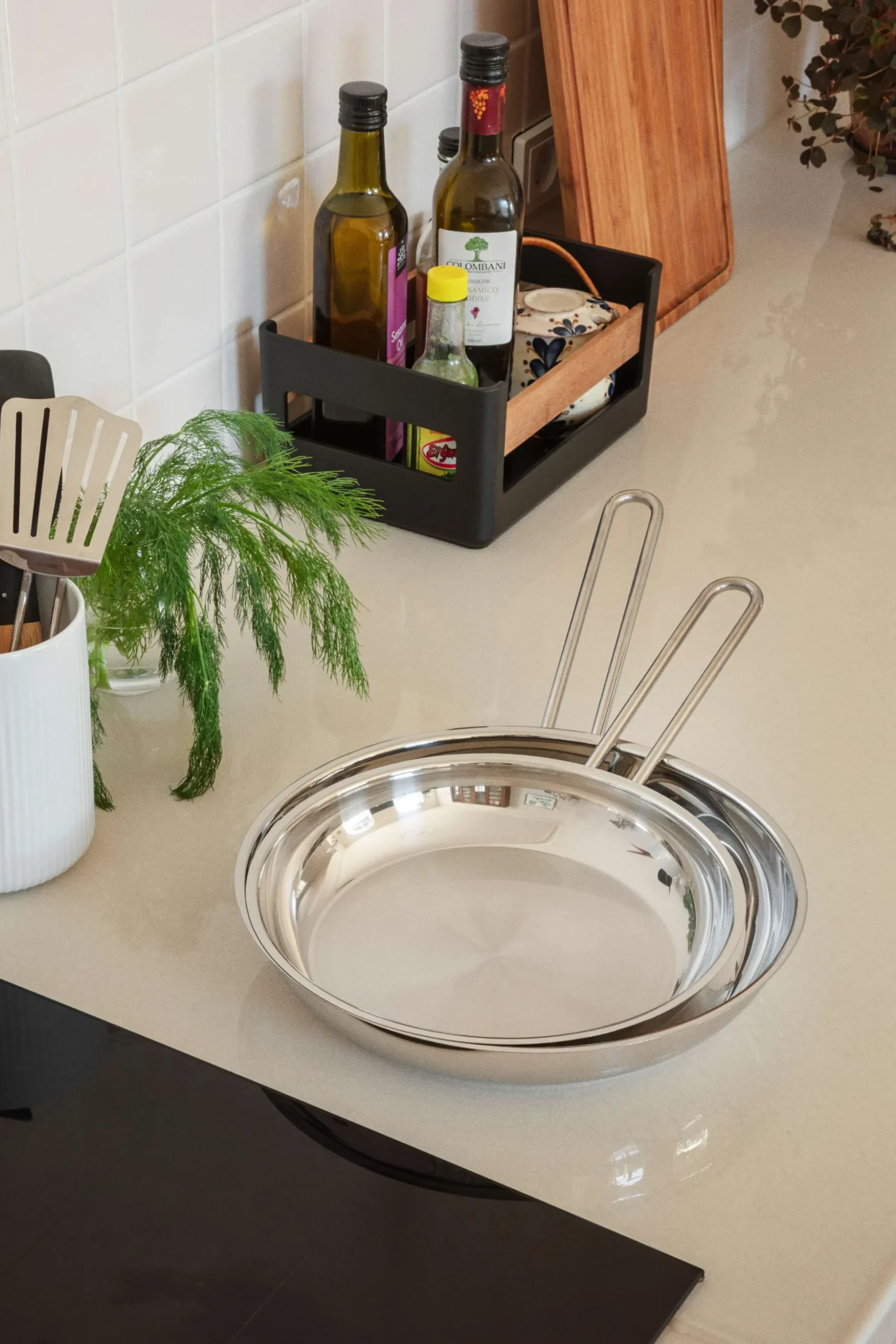 Stainless Steel Stekpanna 28 cm steel base