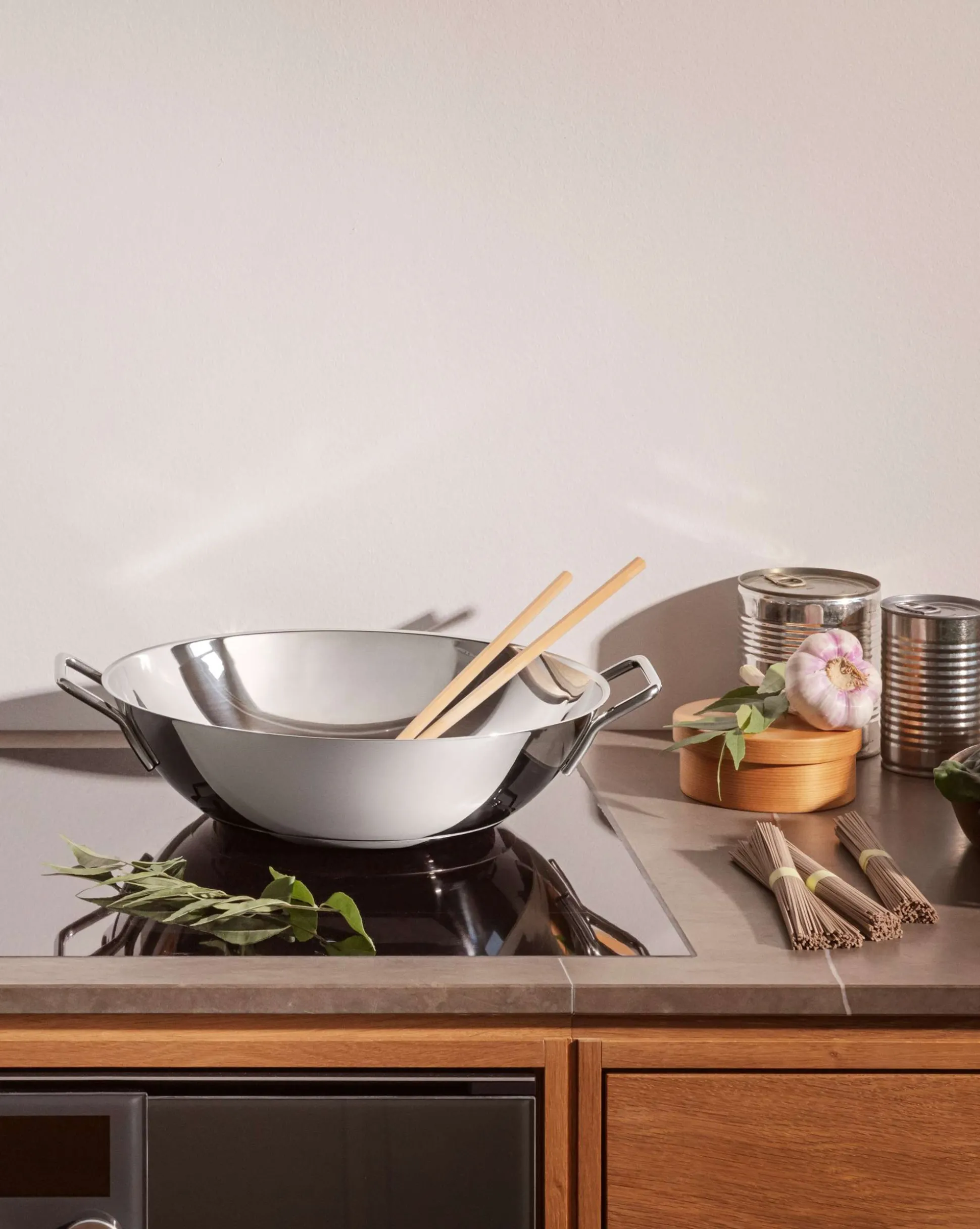 Stainless steel wok - 5 liter