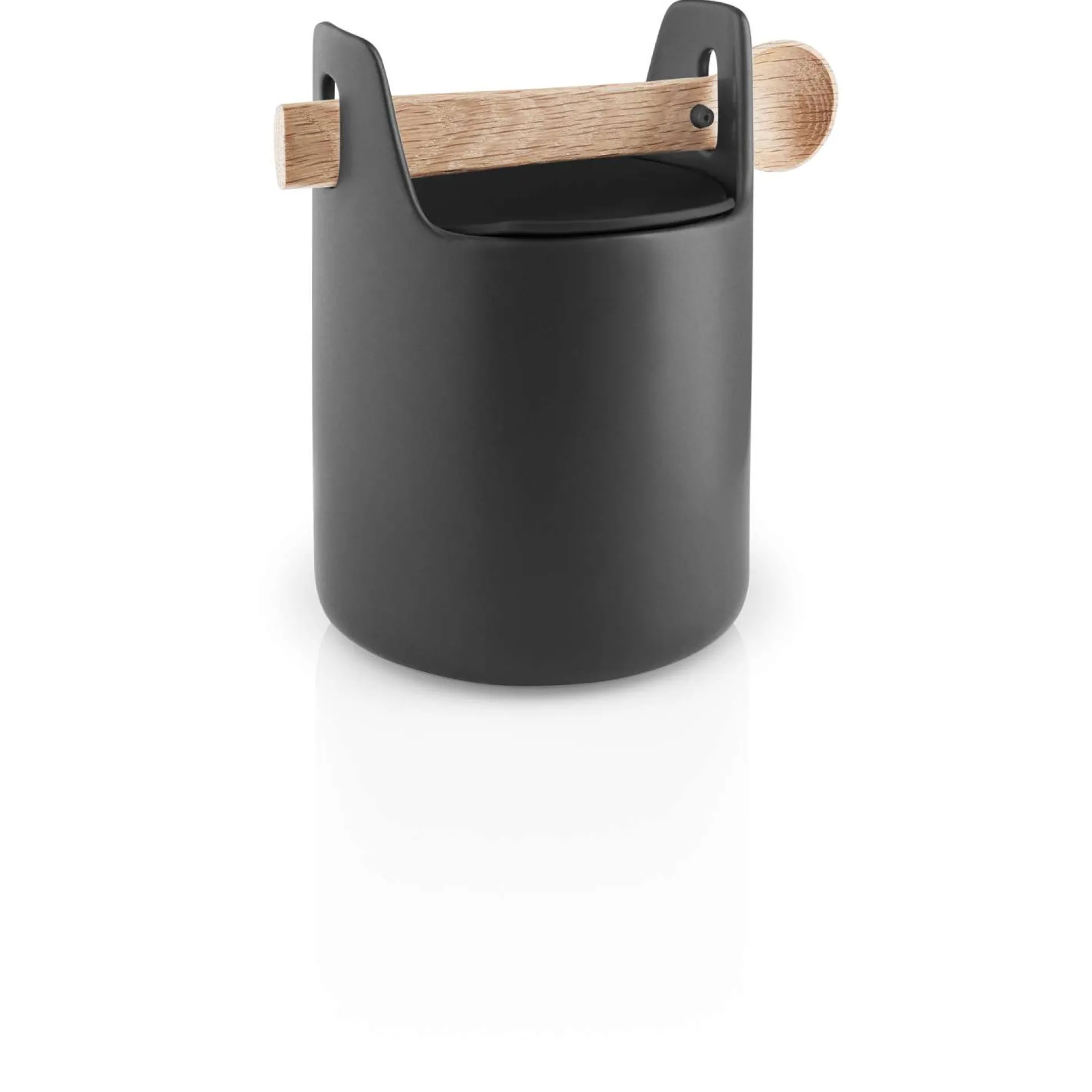 Toolbox förvaringsburk - 15 cm - med sked och lock, svart