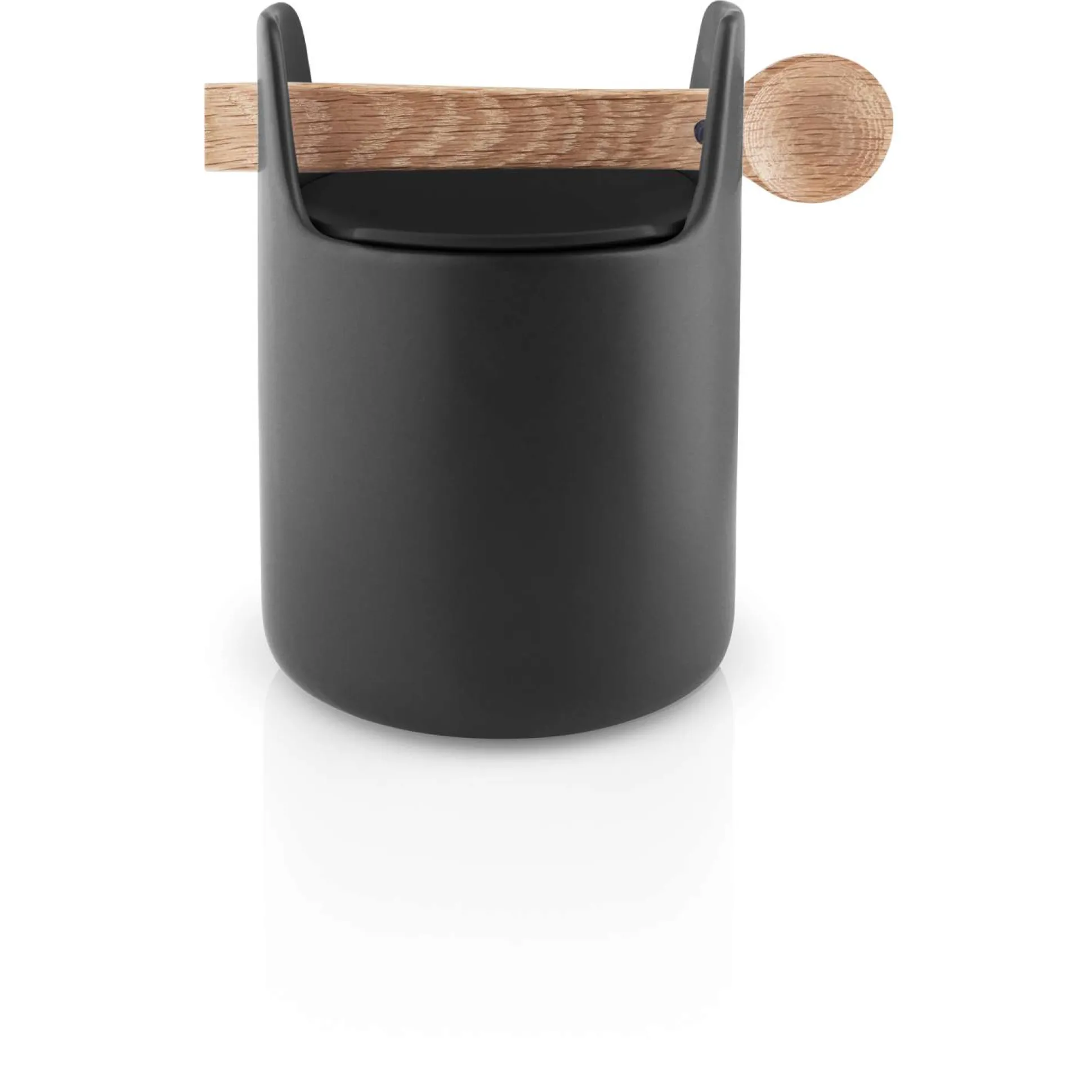 Toolbox förvaringsburk - 15 cm - med sked och lock, svart