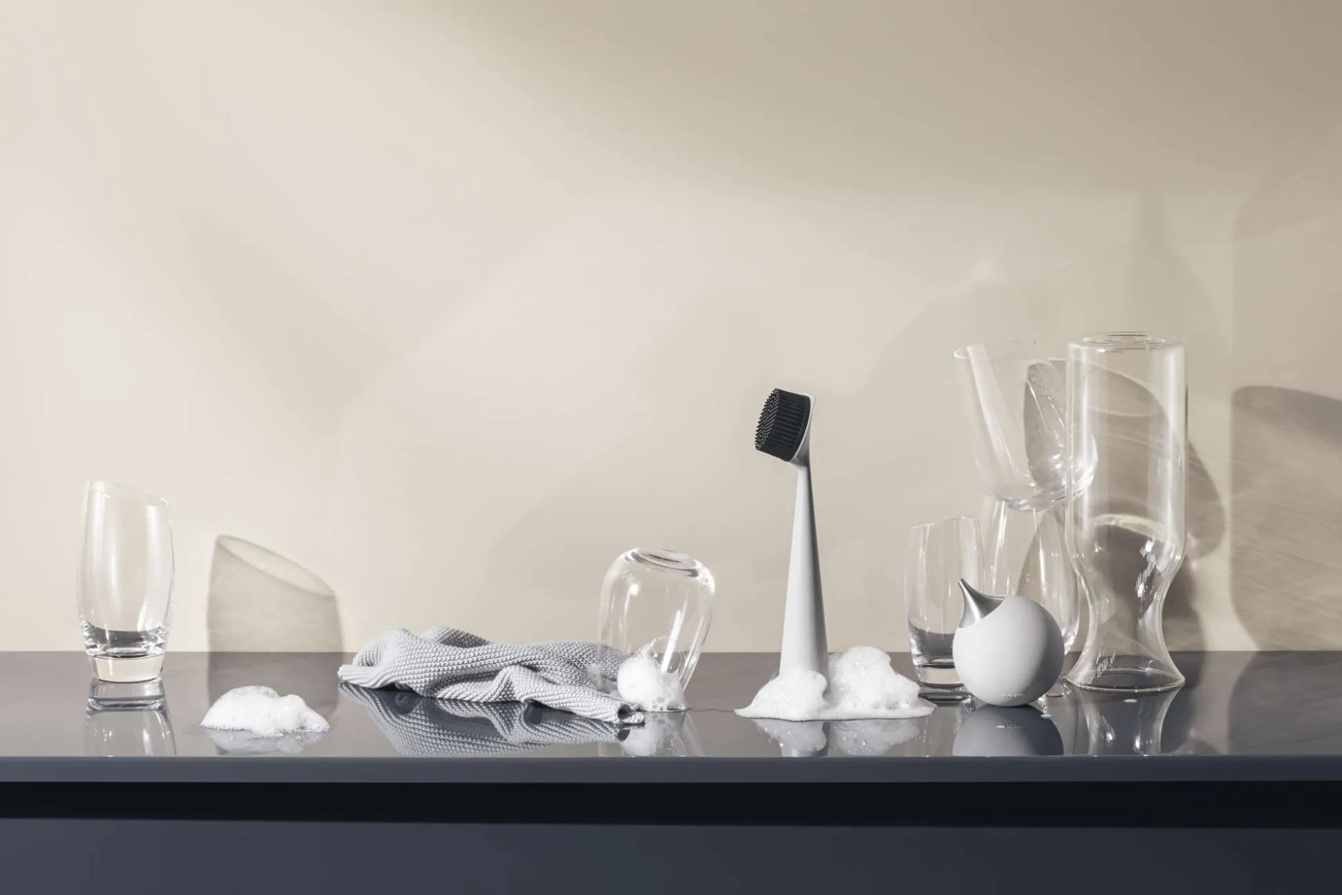 Tvåldispenser - Silikone - Marble grey