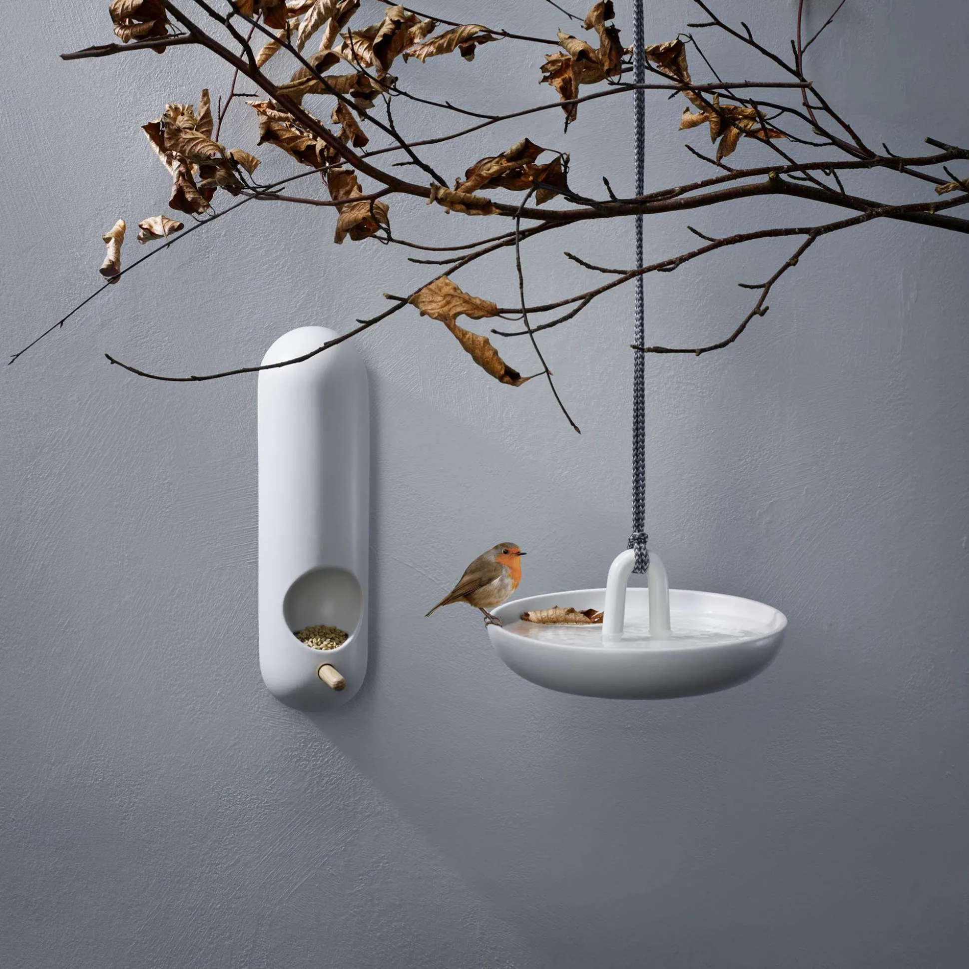Vägghängd rörformad fågelmatare