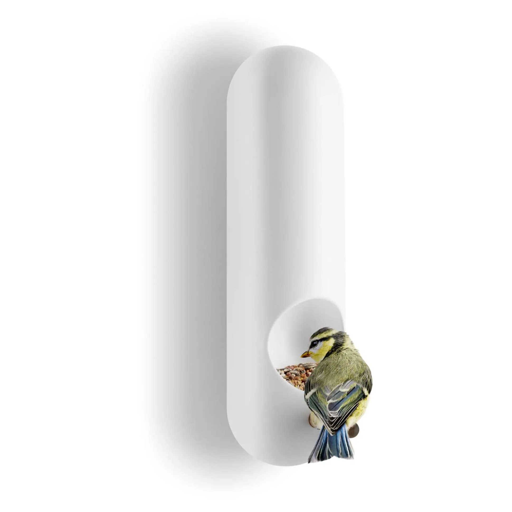 Vägghängd rörformad fågelmatare