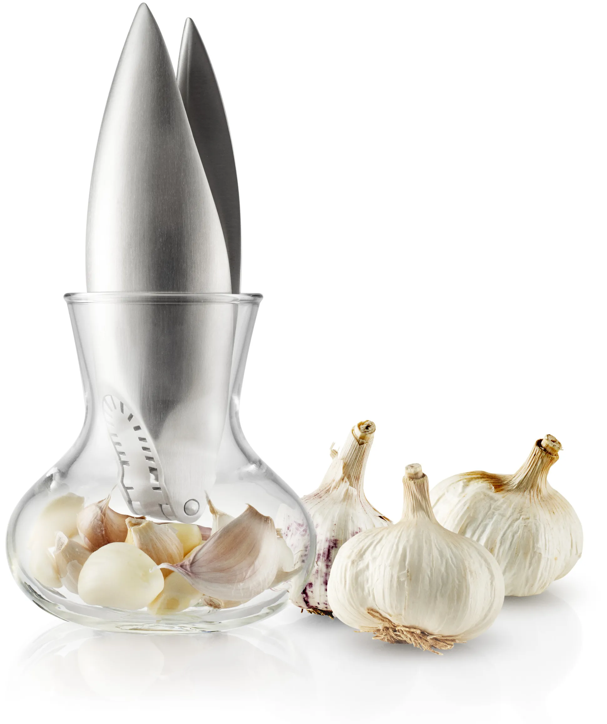 Vitlökspress - Med glasbehållare