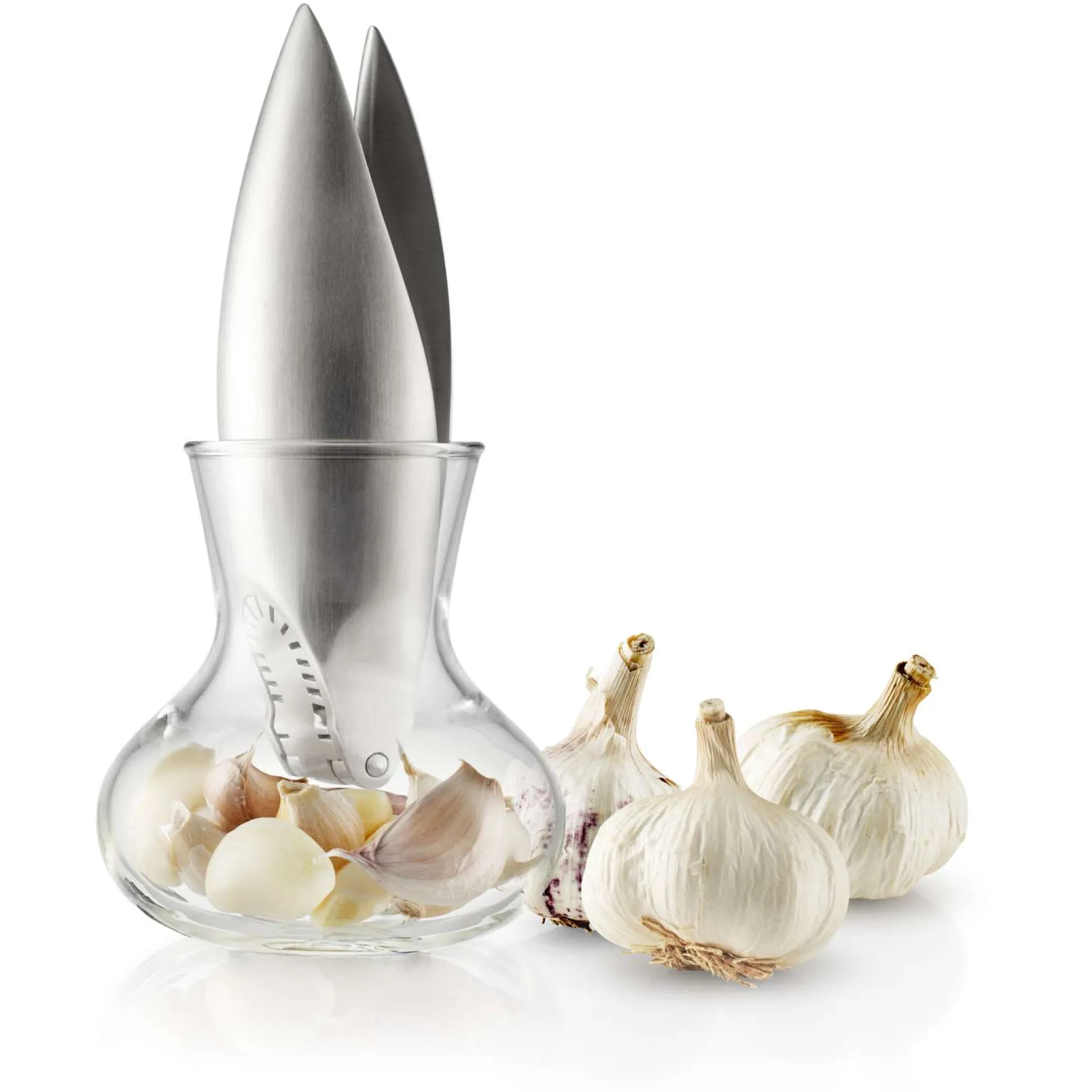 Vitlökspress - Med glasbehållare